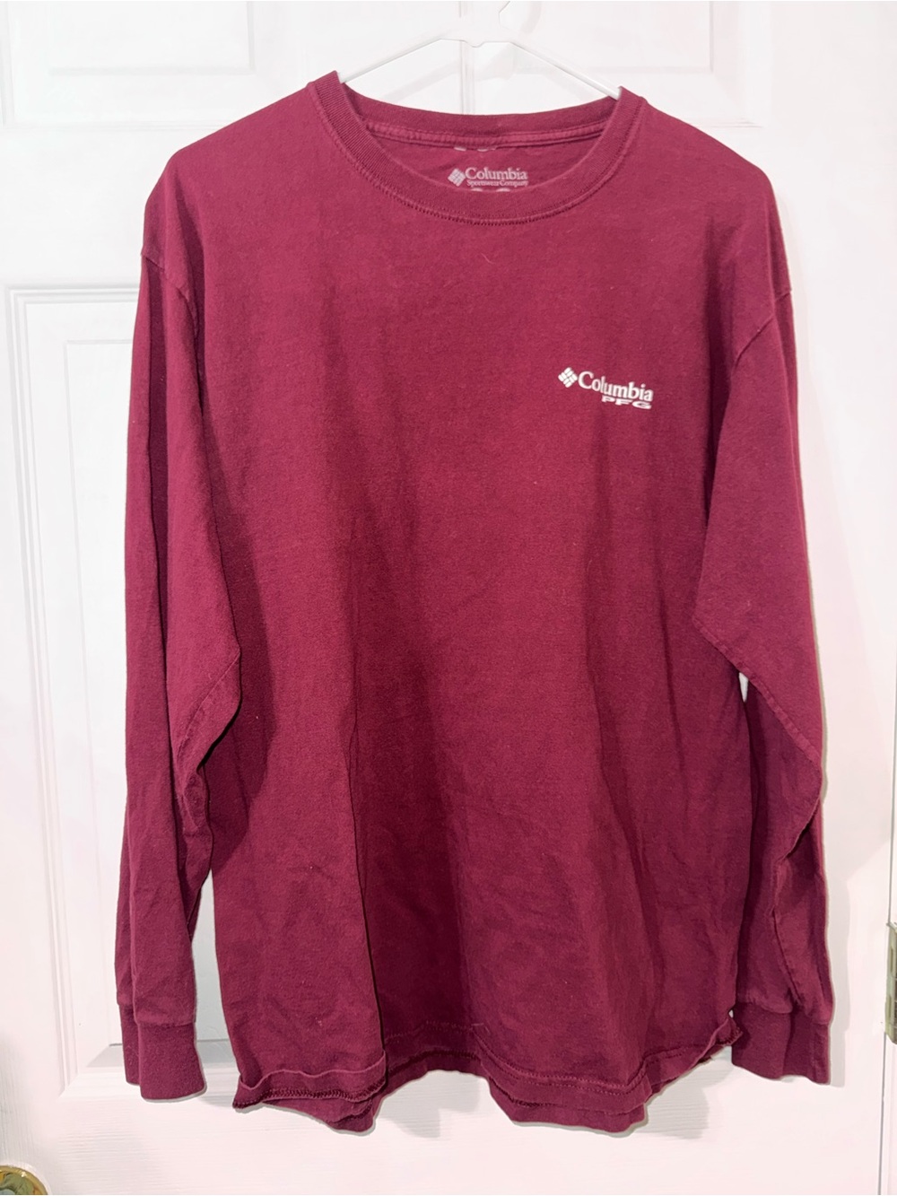 Columbia Burgundy Long Sleeve Crew Tee